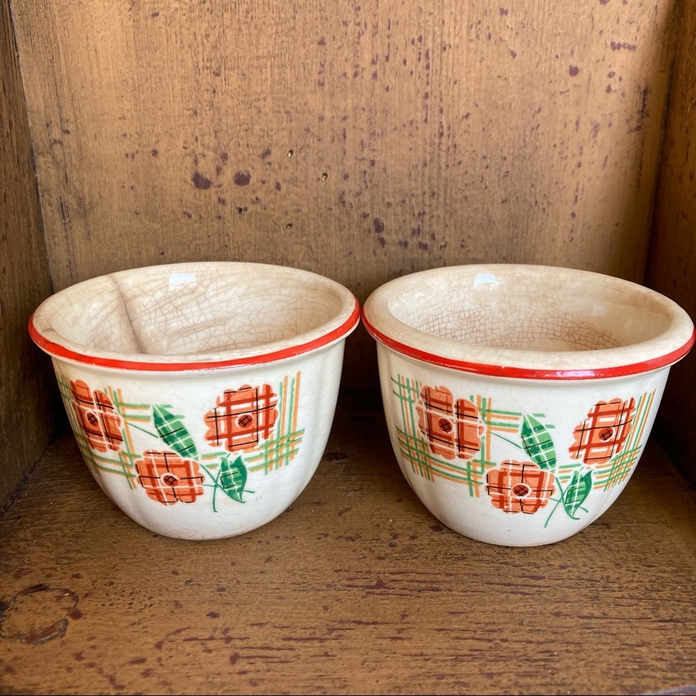 Vintage Crown Ovenware Cups